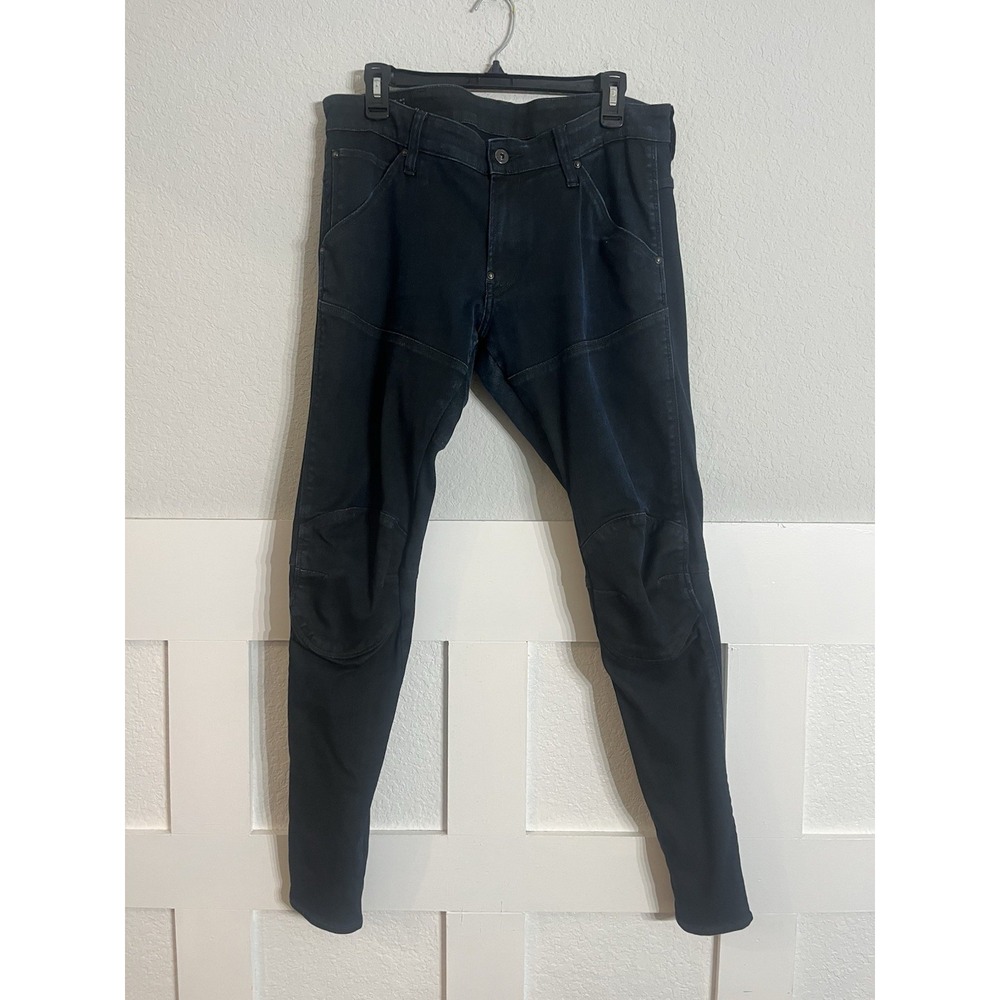 G-Star RAW Mens 5620 3D Super Slim COJ Jeans W34 L32 Dark Blue Moto Skinny